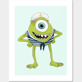 First Mate Mike: Mike Wazowski as Cruise Ship First Mate Posters and Art